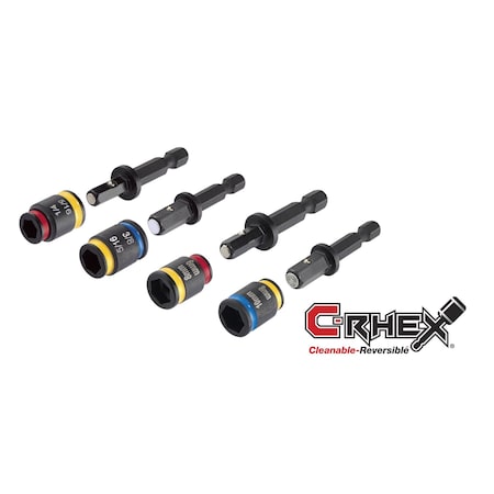 Malco MALCOMBO1 2 in. C-Rhex Reversible Magnetic Hex Driver, PK 4 MALCOMBO1